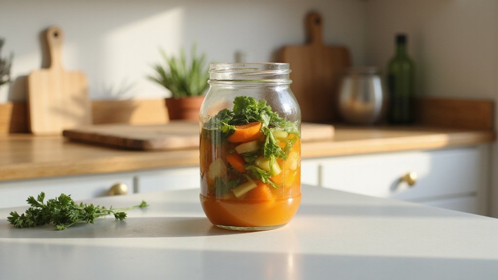 freezing soup in jars