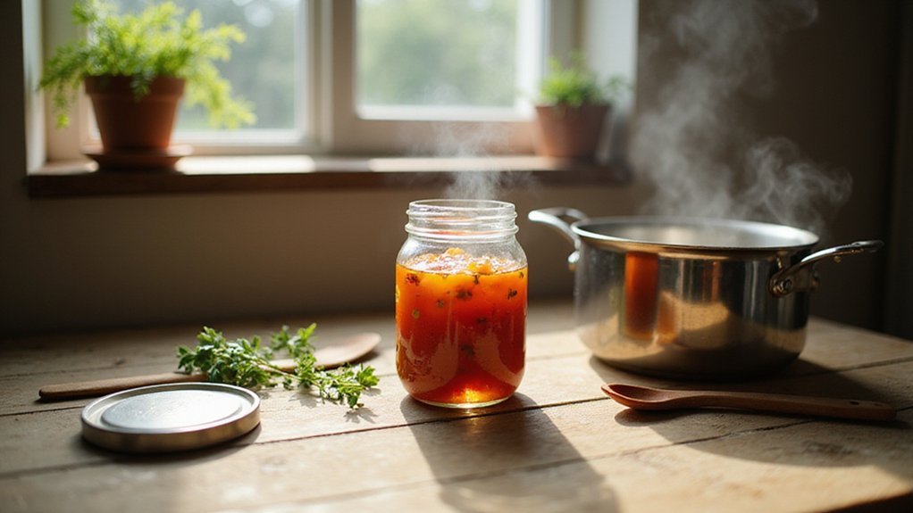 seal jars with boiling water