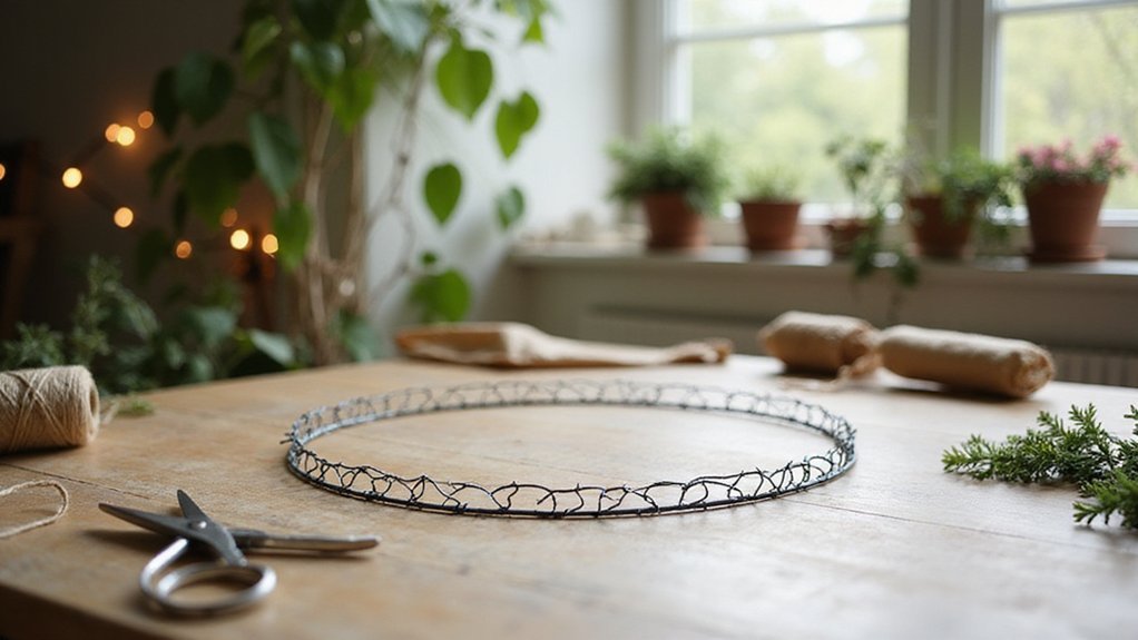 wire frame wreath assembly